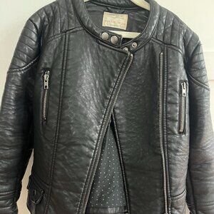 Zara kids black moto jacket